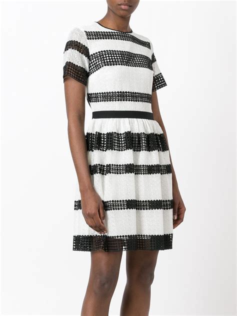 michael kors striped dress|michael kors black pleated dress.